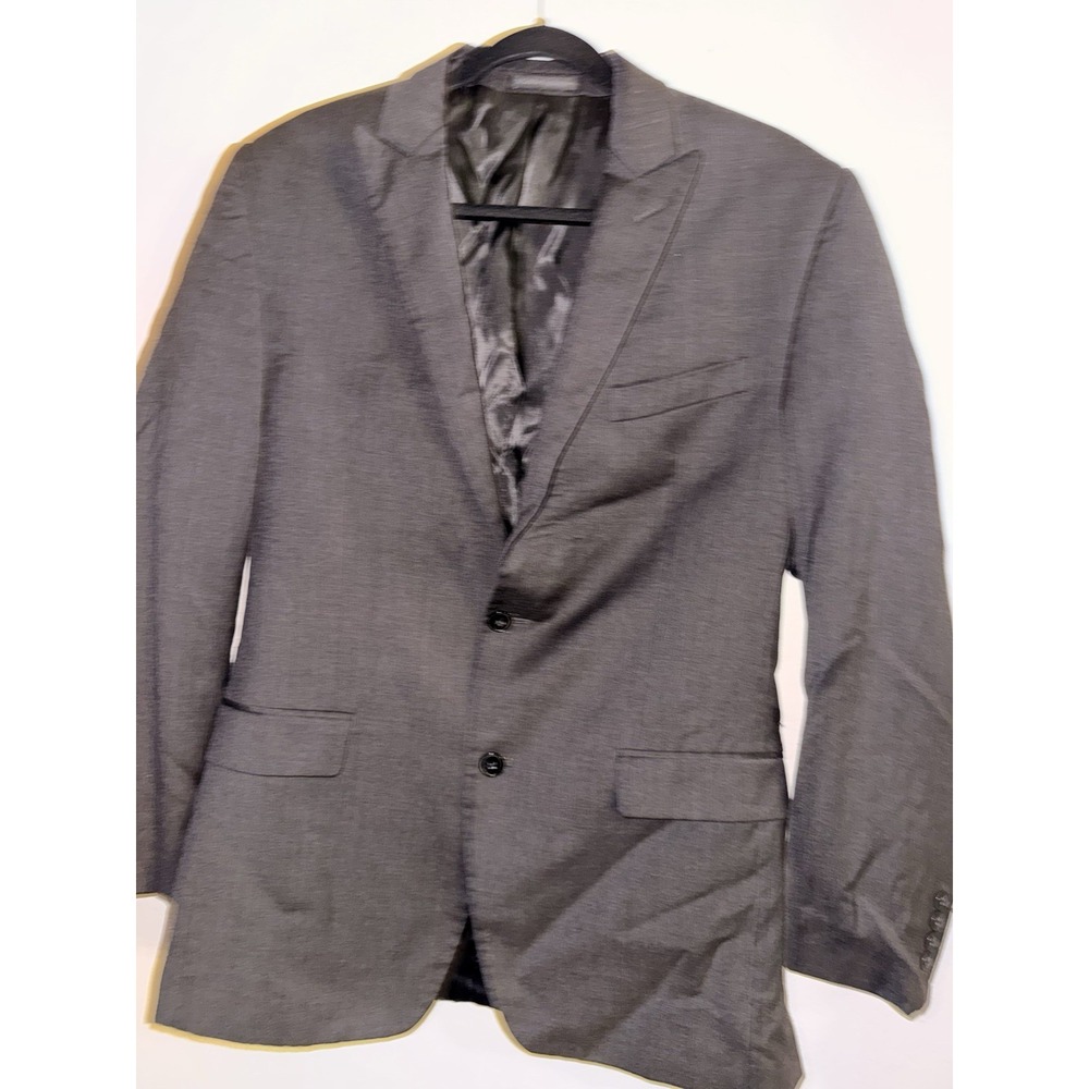 Calvin Klein Men's Charcoal Gray Slim Fit 100% Wool Blazer Suit Jacket 38R - Picture 2 of 13